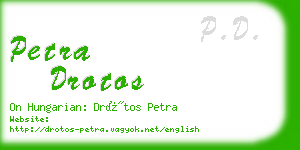 petra drotos business card